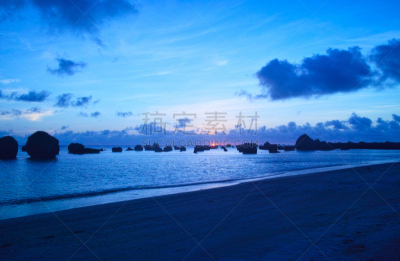 海滩,黎明,指甲花树,东,斗篷,宫古岛,天空,水平画幅,无人,早晨
