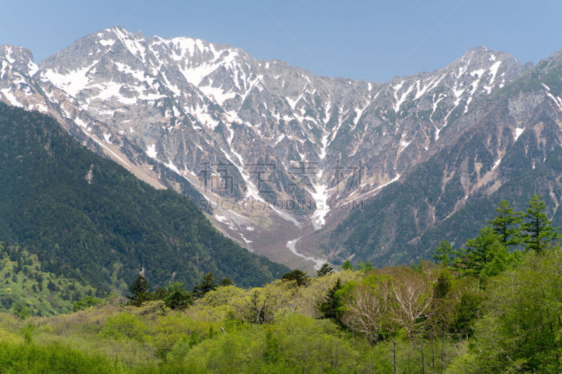 上高地国家公园,长野县,日本,山,飞驒山脉,自然,度假胜地,水平画幅,枝繁叶茂,无人
