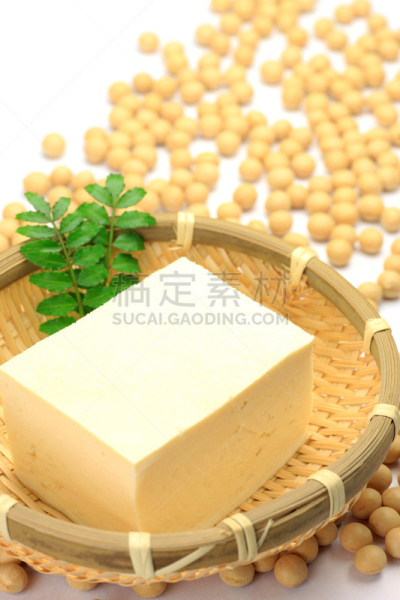 大豆,豆腐,垂直画幅,饮食,方便食品,日本,白色背景,豆,日本食品