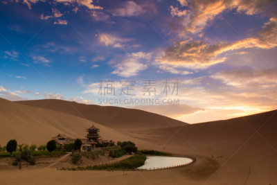 敦煌,沙漠绿洲,水平画幅,地形,沙子,无人,户外,自然,沙丘,佛教