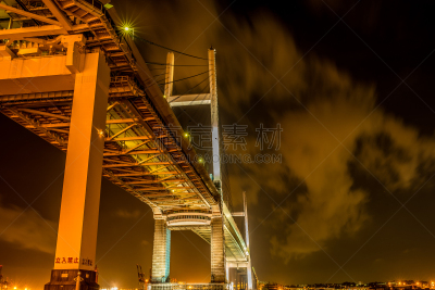 夜晚,横滨,日本,水,天空,曙暮光,光,滨水,都市风景,现代