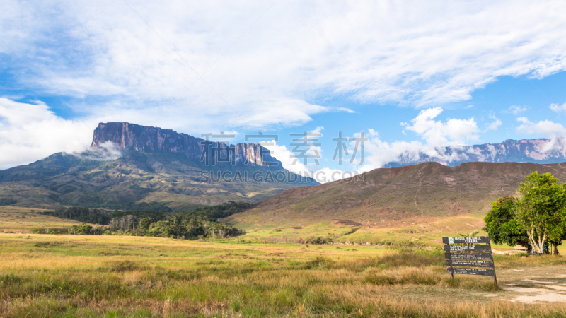 罗赖马山,罗赖马州,平顶山,canaima,委内瑞拉,南美,水平画幅,无人,户外,云景