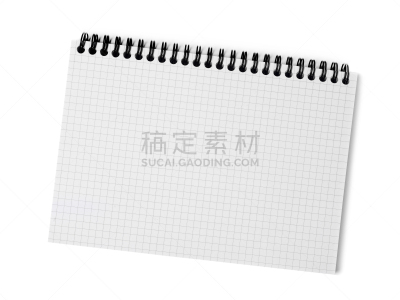 活页夹,空白的,留白,新的,水平画幅,无人,笔记本,正上方视角,白色背景,背景分离