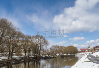 视角,河流,冬天,叶卡捷林堡,伦敦城,寒冷,环境,霜,雪,天气