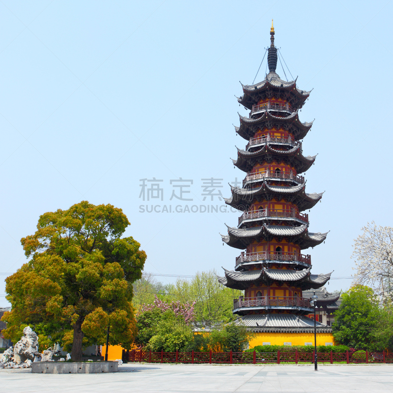 龙华寺,宝塔,建筑,无人,上海,方形画幅,佛教,亚洲,著名景点,中国