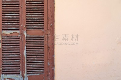 窗户,古老的,百叶帘,白灰泥,留白,水平画幅,建筑,磨损的,无人,木制