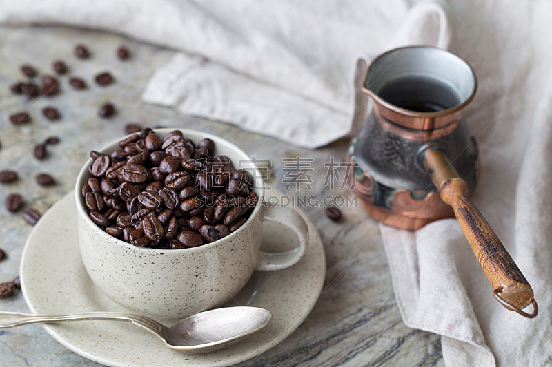 咖啡杯,豆,烤咖啡豆,褐色,早餐,咖啡馆,水平画幅,无人,茶碟,有机食品
