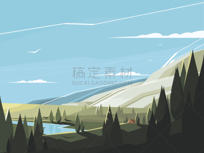 森林,自然,地形,格林伍得,山谷,水,美,公园,水平画幅,山