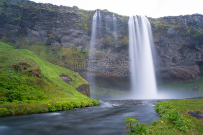 冰岛国,自然,水,seljalandsfoss waterfall,水平画幅,地形,瀑布,无人,巨大的,户外