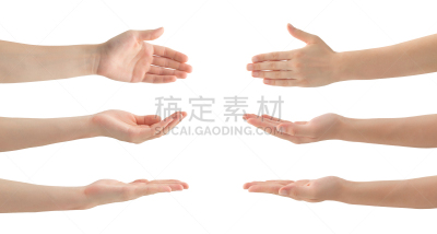 手,女人,分离着色,捧着,手掌,剪贴路径,背景分离,侧面视角,做手势,白色背景
