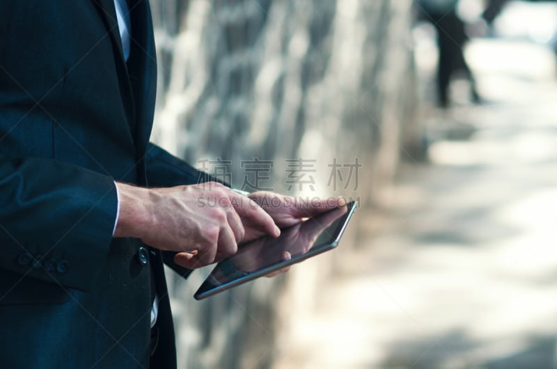 平板电脑,特写,男性,手,ipad,电子记事本,留白,电子邮件,套装,男商人