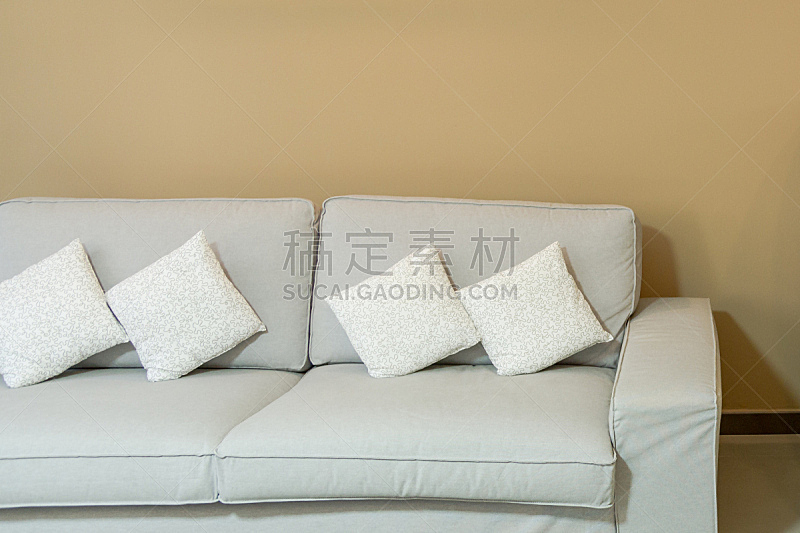 沙发,软垫,白色,座位,水平画幅,无人,家具,居住区,现代,时尚