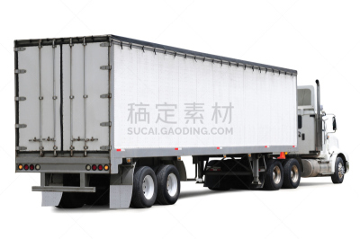 卡车,货物集装箱,水平画幅,拖车,无人,陆用车,货运,白色背景,运输,摄影
