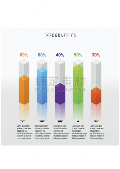Digital illustration Infographic. Abstract 3D.