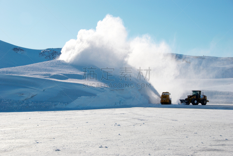 吹雪机,北极点,冬季服务,白色,寒冷,格陵兰,半挂式卡车,图像,雪,北美