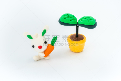 兔子,多色的,儿童游戏陶土,植物群,复活节,玩具,塑胶,仙人掌,哺乳纲,动物