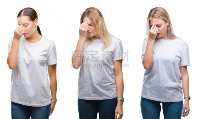人的眼睛,白色,疲劳的,人群,头痛,筋疲力尽,t恤,背景聚焦,触摸,挫败