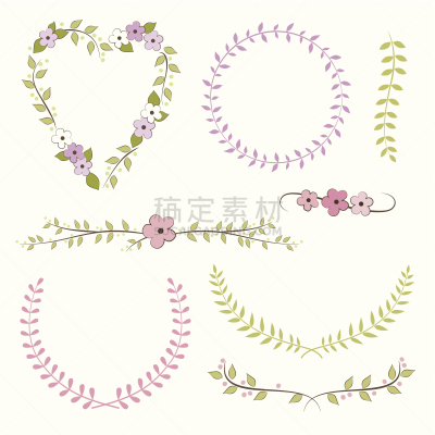 花环,劳雷尔,婚礼,绘画插图,贺卡,边框,艺术,无人,组物体,计算机制图