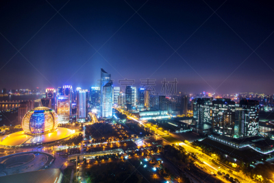 夜晚,都市风景,现代,杭州,天空,水平画幅,无人,交通,户外,商业金融和工业