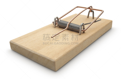 捕鼠器,白色背景,剪贴路径,动物扑击,水平画幅,病虫害防治机具,无人,风险,金属,猛咬