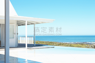 海景,自然美,海滨别墅,别墅,海滩,房屋,无人,户外,建筑,度假