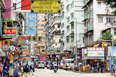 街道,拥挤的,汉字,旺角,行人,中文,九龙,市区路,忙碌,东亚