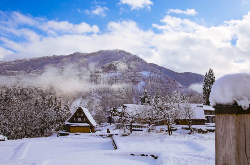 雪乡,水平画幅,街道,夜晚,雪,无人,奥地利,冬天,山