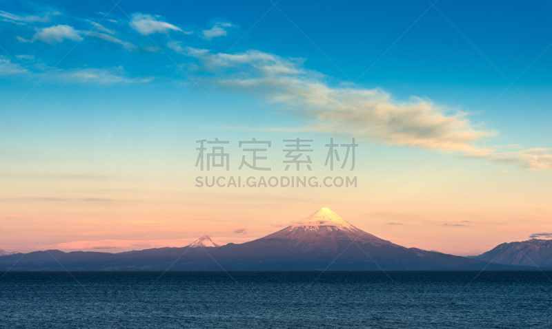 火山,风景,智利湖区,欧索诺火山,拉奎呼尔湖,雪山,雪,著名景点,湖,户外