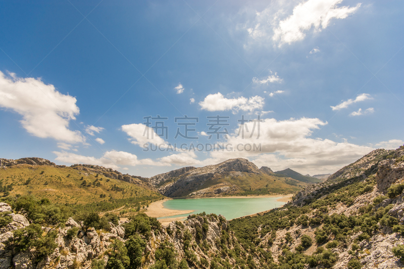 水库,风景,sierra de tramuntana,自然美,特拉华,齿状山脊,在上面,水,天空,文件盘