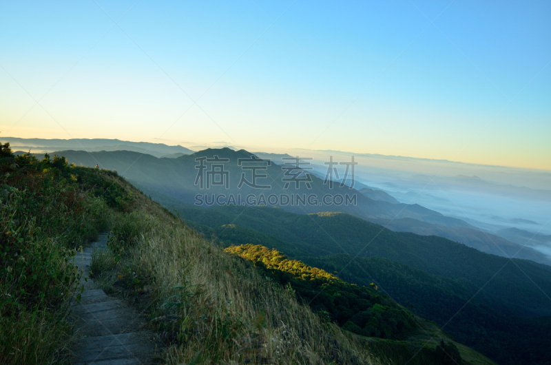 茵他侬国家公园,泰国,自然,水平画幅,山,无人,森林,户外,雨林,白昼