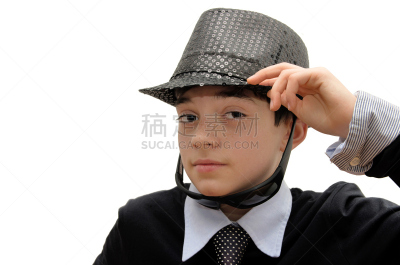 男孩,化妆舞会服,学校宴会,侦探,演出服,青少年,水平画幅,套装,白人,人的脸部