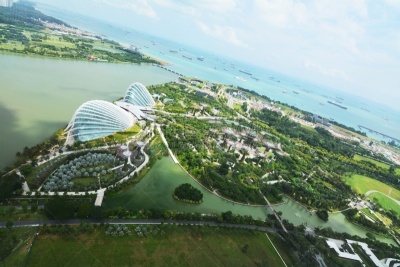 新加坡,菜园,城市天际线,看风景,天空,美,公园,水平画幅,夜晚,旅行者