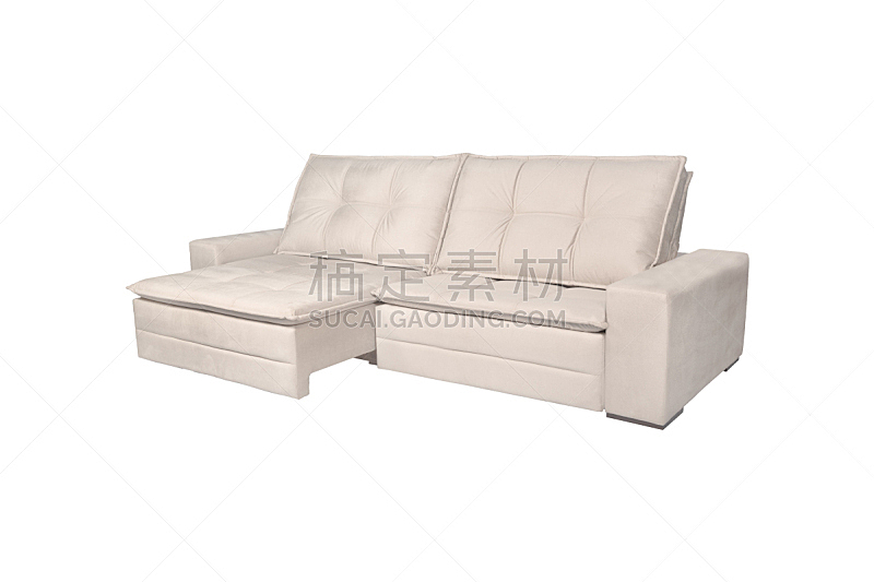 现代,沙发,白色背景,羊皮,分离着色,座位,水平画幅,纺织品,无人,巨大的