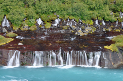 hraunfossar,冰岛国,水平画幅,瀑布,无人,卡斯科,2015年,river hvita,河流,户外