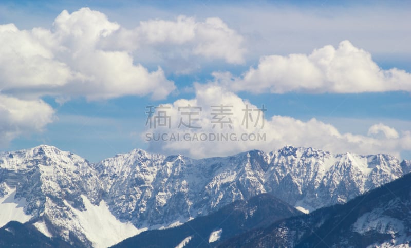 雪,云,背景,山顶,天空,水平画幅,山,无人,纯净,户外