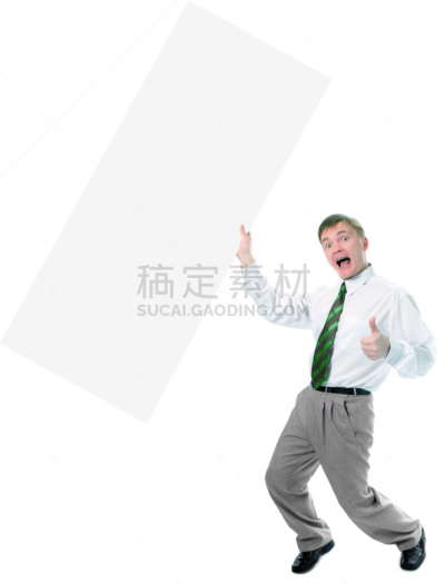 白色,拿着,举起手,巨大的,男商人,垂直画幅,青少年,留白,青春期