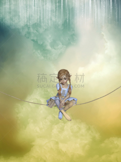 幻想,地形,绳子,云景,美术工艺,图像处理,公主,梦想,童话故事,儿童