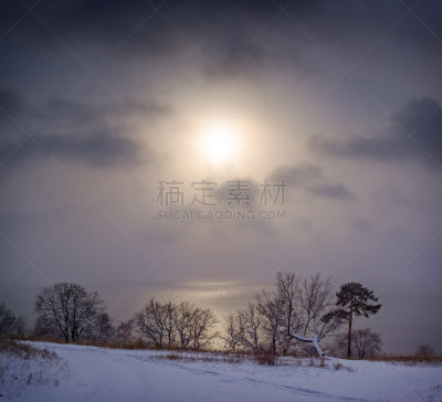 白色,安静,黄昏,雪上汽车运动,天空,美,水平画幅,雪,户外,云景