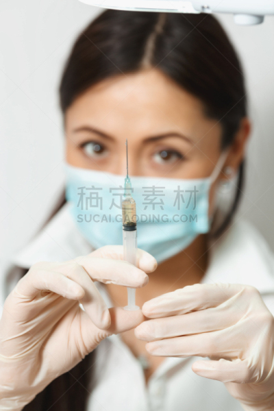 拿着,注射器,美容师,垂直画幅,美,替代疗法,辅导讲座,彩妆,酸,提举