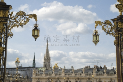 南希,纪念碑,天空,灯笼,水平画幅,无人,巴洛克风格,洛可可风格,大门