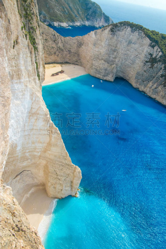 扎金索斯,沉船湾,爱奥尼亚海,垂直画幅,沙子,工业船,货运,旅行者,夏天