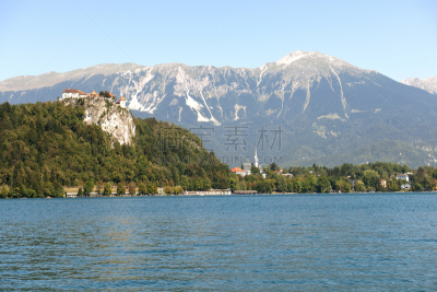 湖,bled,摄像机拍摄角度,karavanke range,布雷德湖,戈雷尼,纪念碑,水,天空,留白