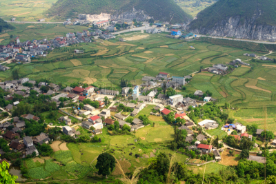 越南,城镇,河江,儿子,便帽,水稻梯田,水平画幅,山,越南人,伴侣