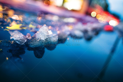 冰,特写,富营养化水体,地下水,水平画幅,雪,无人,路,路边,公路