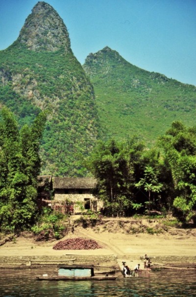 漓江,家务,,乘船游,桂林山水,喀斯特,垂直画幅,旅游目的地,地形,无人