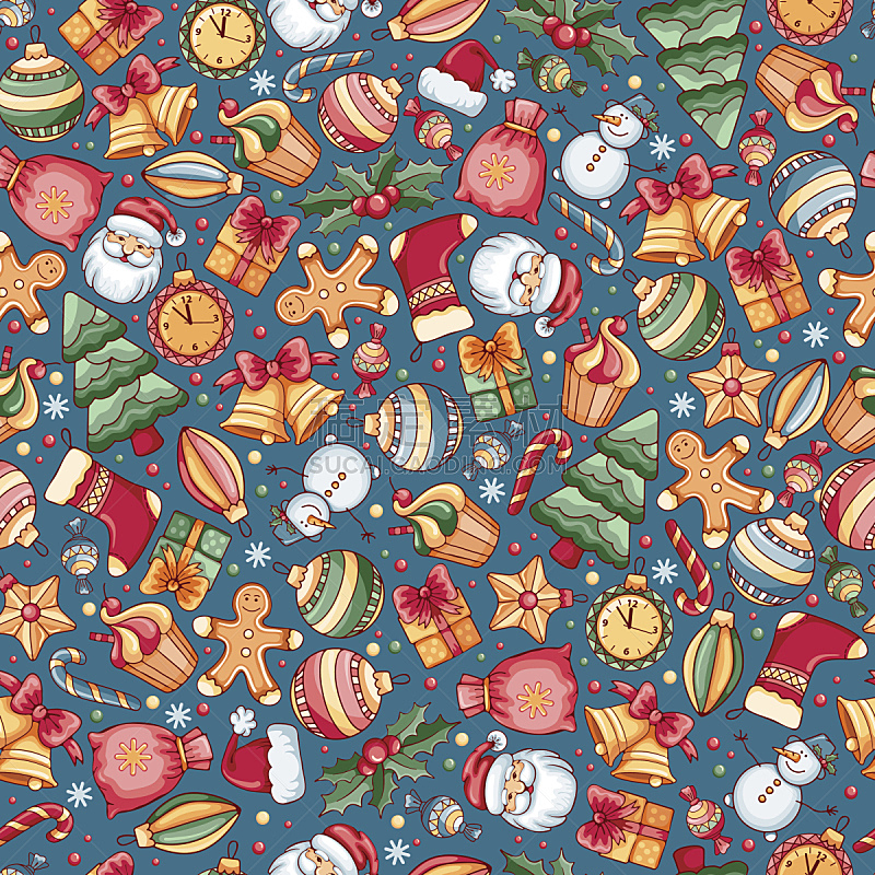 四方连续纹样,华丽的,球体,圣诞装饰物,复古风格,模板,古典式,圣诞树,圣诞长袜