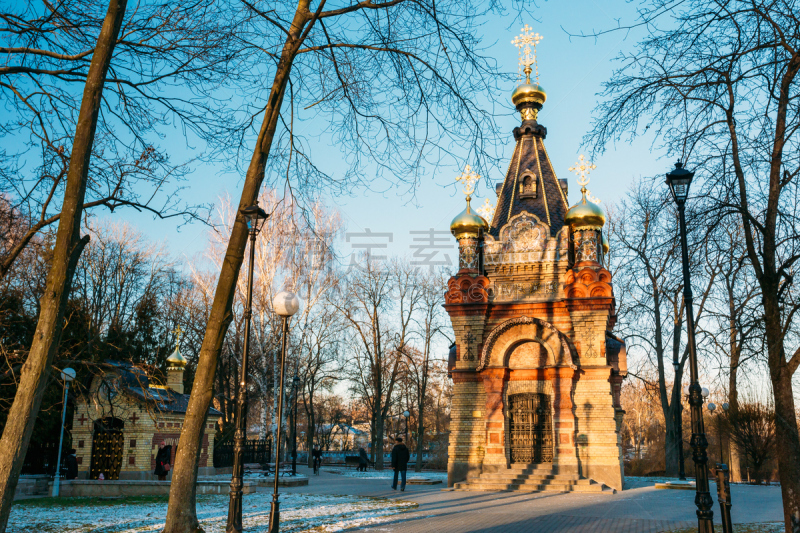 Chapel-tomb of Paskevich (1870-1889 years) in city park in Gomel