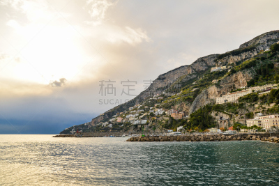 阿玛菲海岸,水,美,度假胜地,水平画幅,旅行者,夏天,巴利塔纳圣山,都市风景,波西塔诺