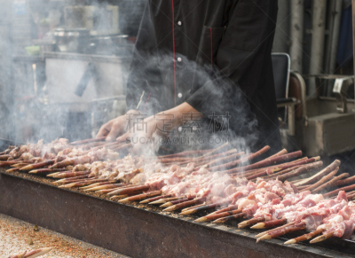 羊肉串,户外,烤羊肉,野餐烤牛肉,希腊烤肉卷,西安,希腊食物,烤肉串,鸭子肉,陕西省