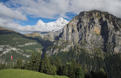 山,瑞士,风景,米伦莫伦,本尼斯阿尔卑斯山,非凡的,在之间,水平画幅,雪,少女峰